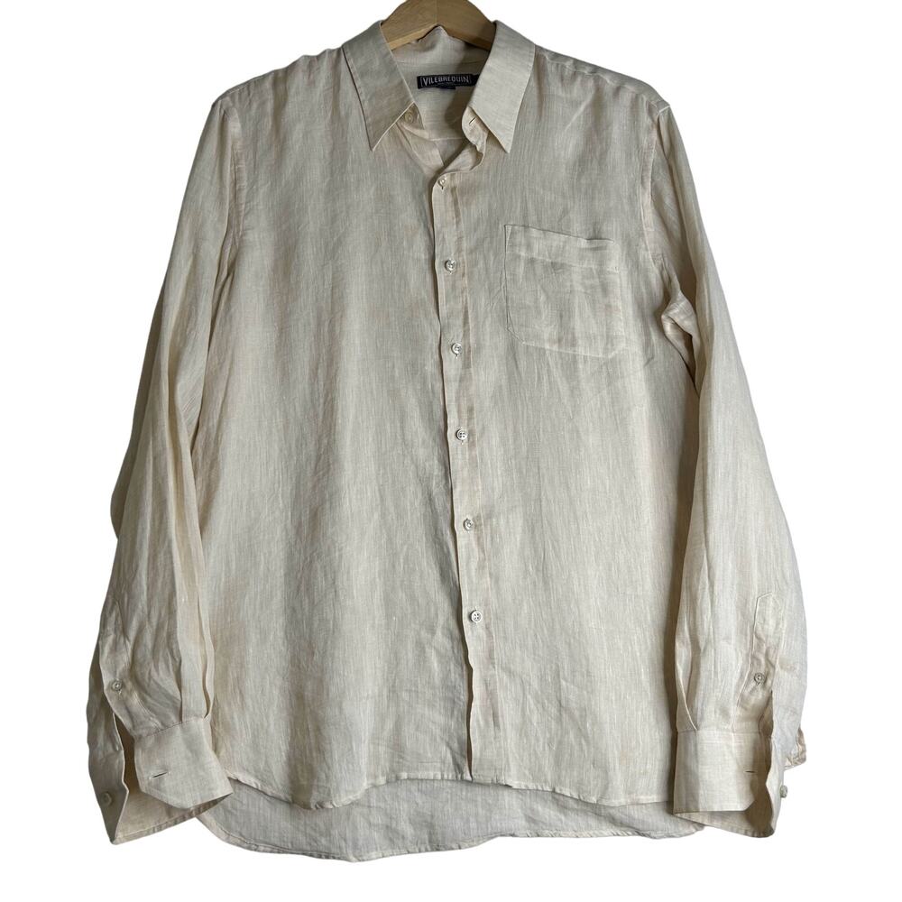 Vilebrequin Men's Beige Linen Shirt